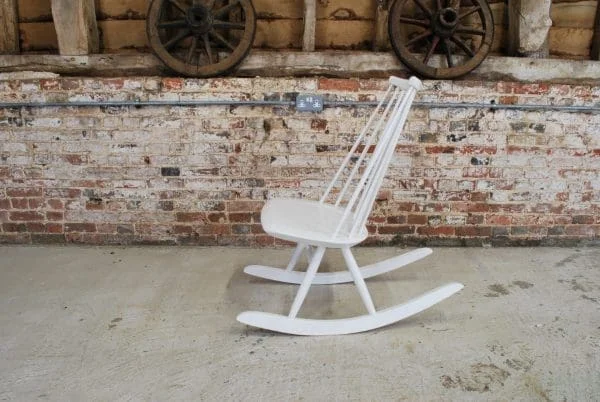 Finnish Mademoiselle Rocking Chair by Ilmari Tapiovaara. - Image 3