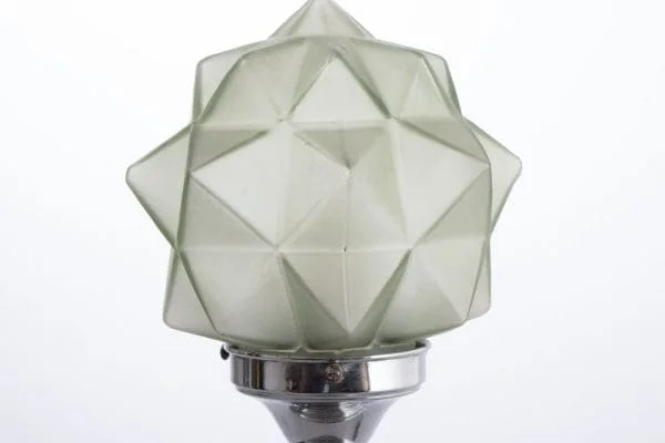 Art Deco Table Lamp with Original Green Glass Star Shade - Image 6