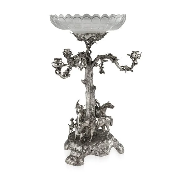 Antique 19th Century Victorian Solid Silver Epergne Candelabrum Centrepiece R Hennell Circa 1873 - Image 3