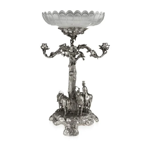 Antique 19th Century Victorian Solid Silver Epergne Candelabrum Centrepiece R Hennell Circa 1873 - Image 4