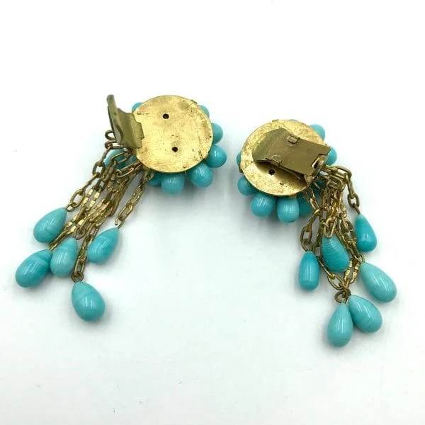 Louis Rousselet Turquoise Poured Glass Earrings - Image 5