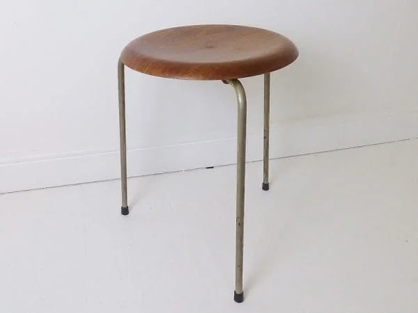 Midcentury Danish Teak Dot Stool By Arne Jacobsen For Fritz Hansen Denmark - Image 4