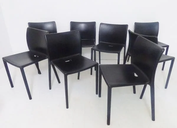 Set Of 8 Black Italian 'Air ' Dining Chairs By Jasper Morrison For Magis , Italy - Image 3