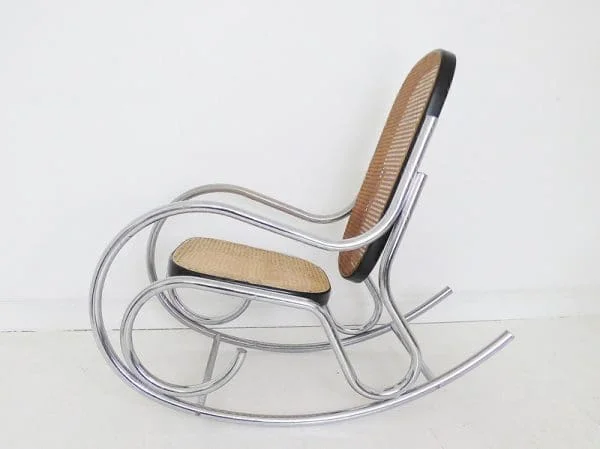 Marcel Breuer Chrome and Rattan Rocking Chair - Image 2