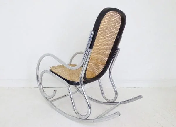 Marcel Breuer Chrome and Rattan Rocking Chair - Image 3