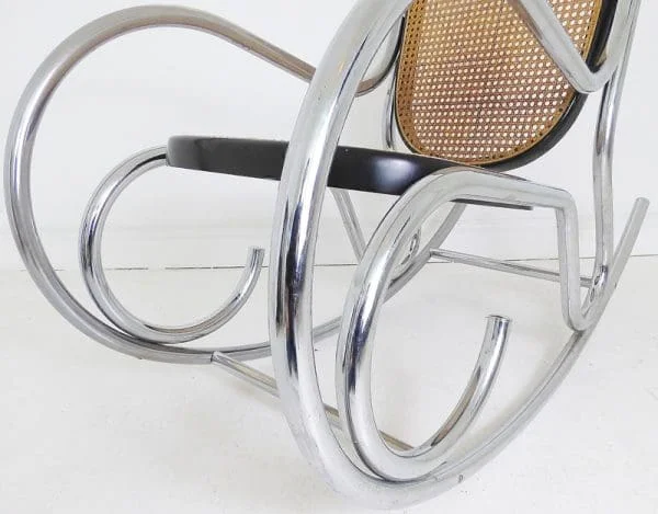 Marcel Breuer Chrome and Rattan Rocking Chair - Image 6