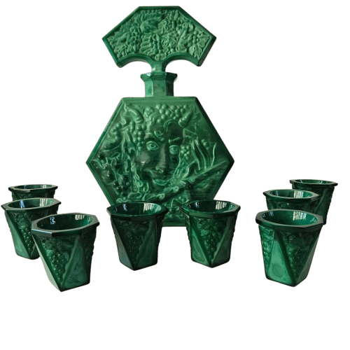 Art Deco Malachite Liqueur set