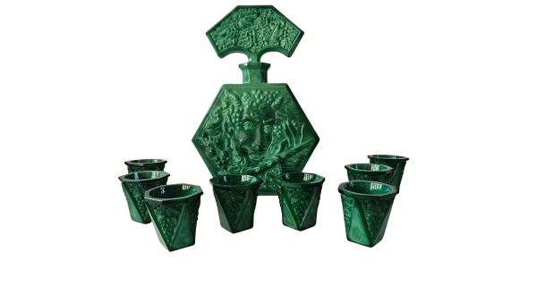 Art Deco Malachite Liqueur set