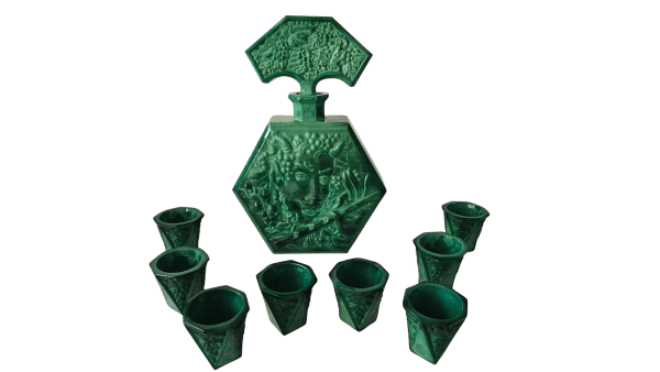 Art Deco Malachite Liqueur set - Image 2