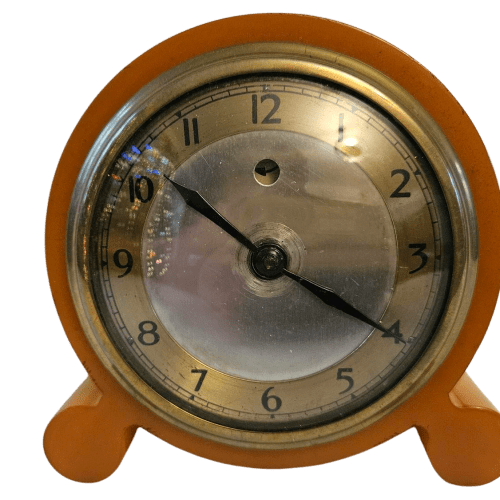 Art Deco Amber Phenolic Bakelite Clock