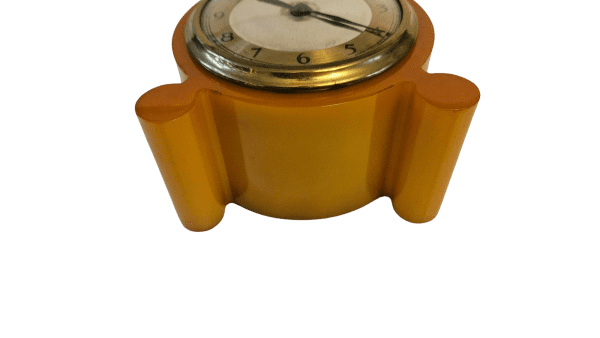 Art Deco Amber Phenolic Bakelite Clock - Image 3