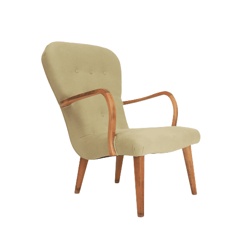 1940s Danish Beech Framed Armchair Lounge chair