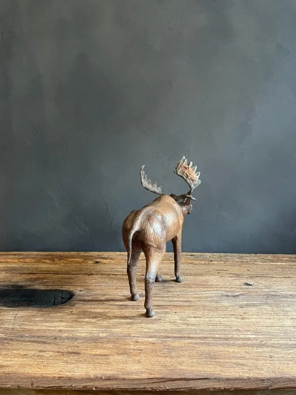 Vintage Leather Moose Figure - Image 3