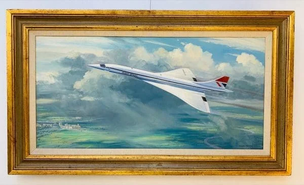 OIL PAINTING CONCORDE BY DOUGLAS ETTRIDGE (1929-2009) OIL ON CANVAS CIRCA 1976 - Image 3