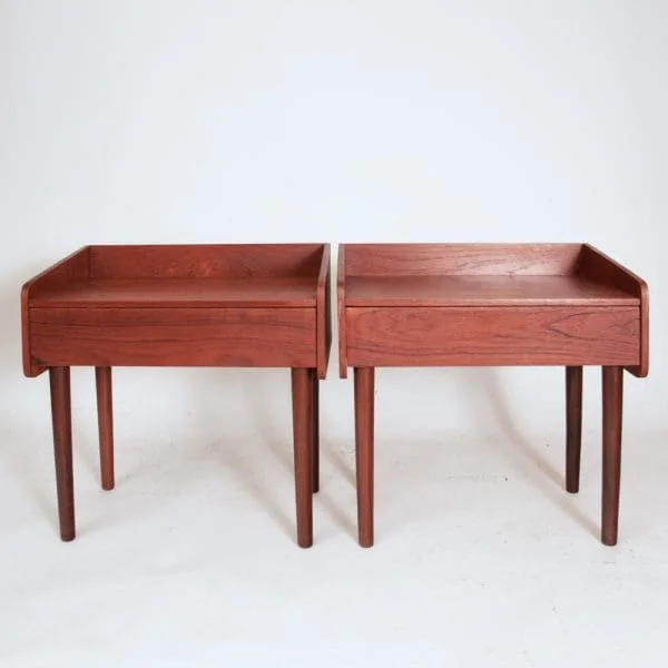 Midcentury Danish Teakwood Bedside Tables Nightstands