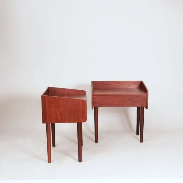 Midcentury Danish Teakwood Bedside Tables Nightstands