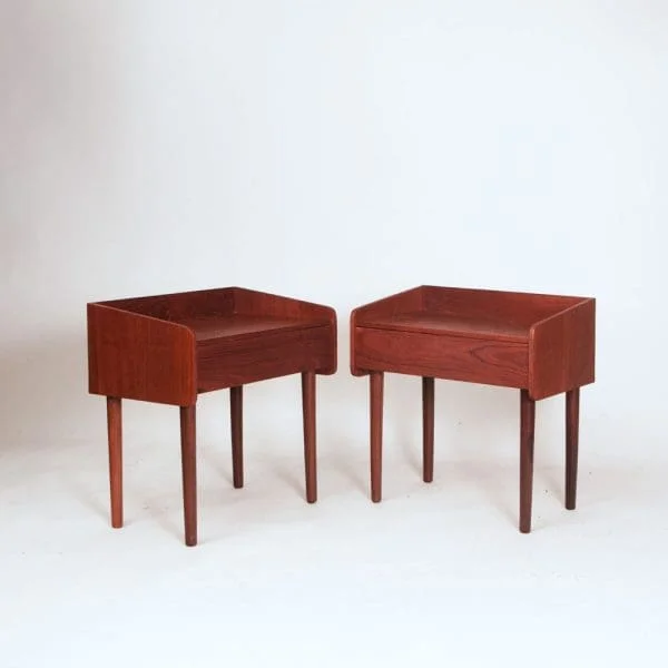 Midcentury Danish Teakwood Bedside Tables Nightstands