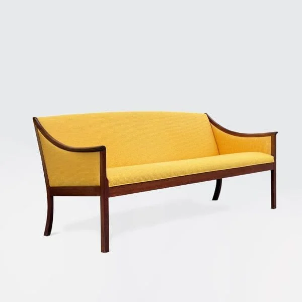 Midcentury Danish Mahogany 3 Seater Sofa by Ole Wanscher - Image 9