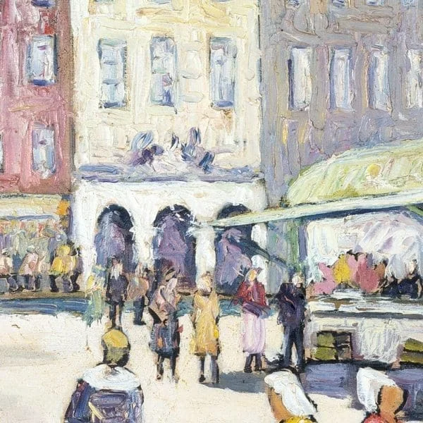 Oil Painting "Market Day" by Robert Sydney Rendle Wood - Image 6