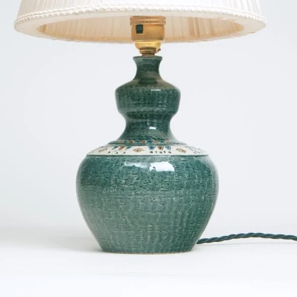 Midcentury Swedish Glazed Stoneware Table Lamp by Yngve Blixt - Hoganas - Image 7