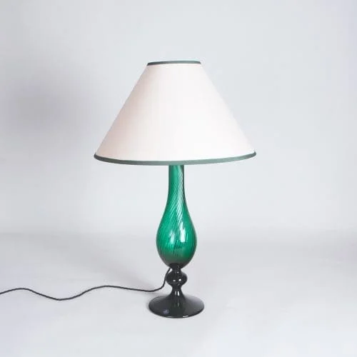 Royal Copenhagen Green Crystal Glass Table Lamp by Anne Grethe von Halling-Koch