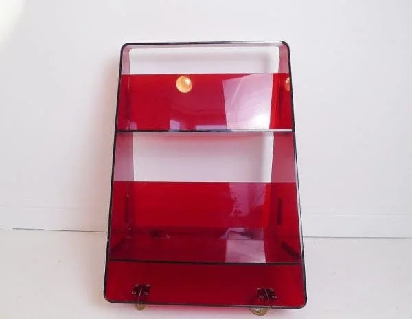 Limited Edition Red Plastic Bookcase Display Caddy by Louis De Bernieres for Habitat - Image 4