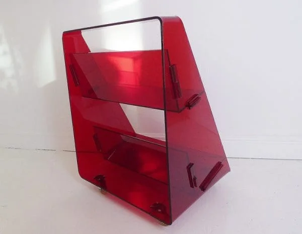 Limited Edition Red Plastic Bookcase Display Caddy by Louis De Bernieres for Habitat - Image 5