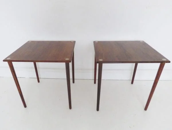 Pair Of Rosewood Side Tables By Georg Petersens Denmark - Image 4