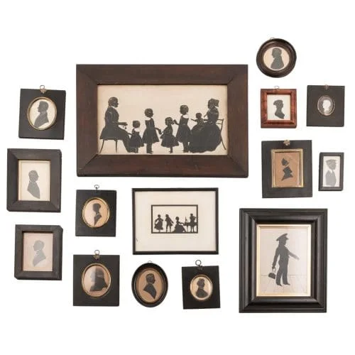 Collection of 15 Victorian Silhouettes, England Mid 19th Century