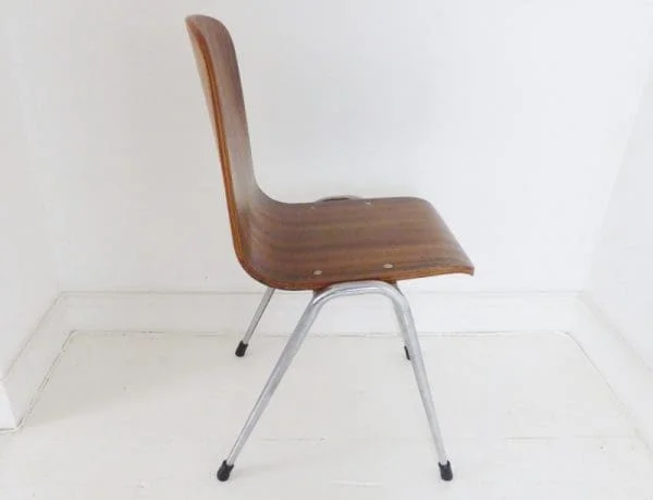 Pair Of Mid-Century Walnut Plywood Toby Stacking Chairs By Neil Morris For Morris Of Glasgow - Image 5