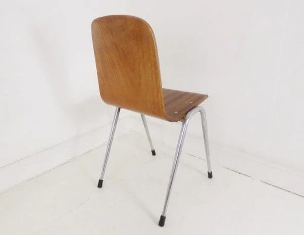 Pair Of Mid-Century Walnut Plywood Toby Stacking Chairs By Neil Morris For Morris Of Glasgow - Image 6