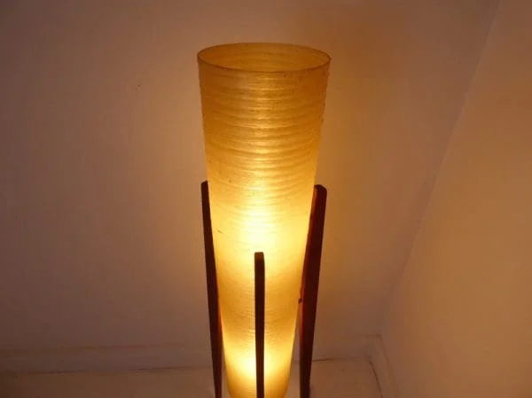 Vintage Teak & Fiberglass Rocket Floor Lamp by Novoplast - Image 7