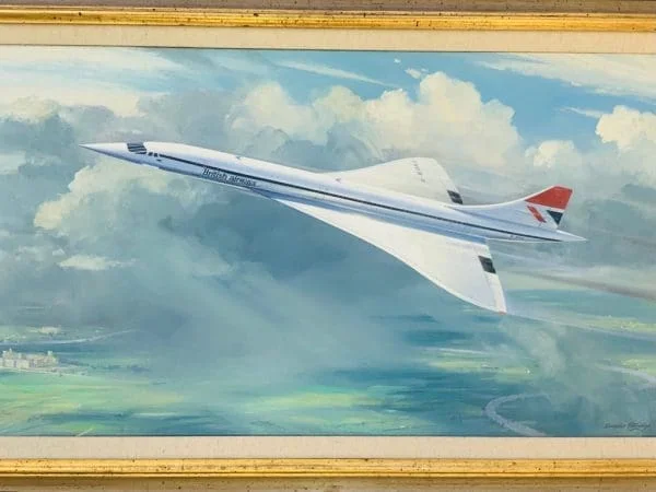 OIL PAINTING CONCORDE BY DOUGLAS ETTRIDGE (1929-2009) OIL ON CANVAS CIRCA 1976 - Image 7