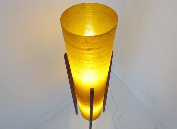 Vintage Teak & Fiberglass Rocket Floor Lamp by Novoplast - Image 4