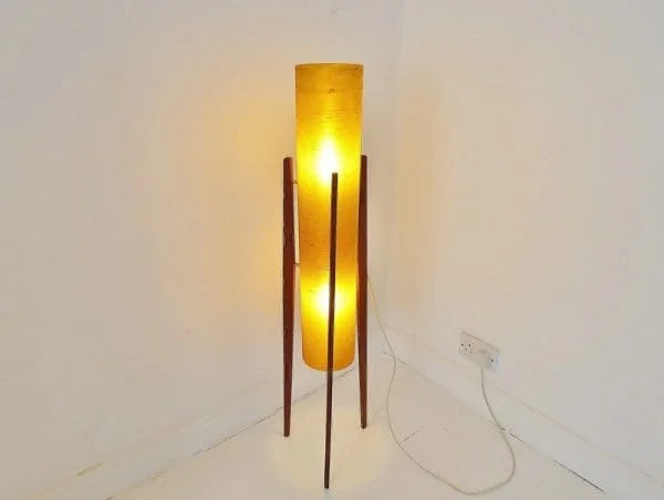 Vintage Teak & Fiberglass Rocket Floor Lamp by Novoplast - Image 3