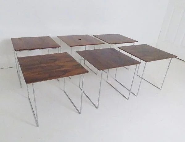 Danish Rosewood Puzzle Cube Nest Of Tables by Poul Norreklit for Georg Petersens Denmark - Image 6