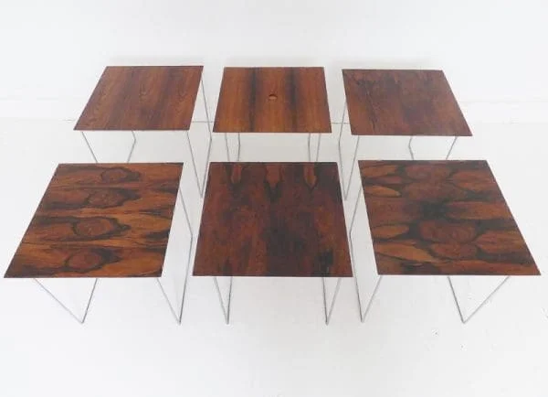 Danish Rosewood Puzzle Cube Nest Of Tables by Poul Norreklit for Georg Petersens Denmark - Image 5