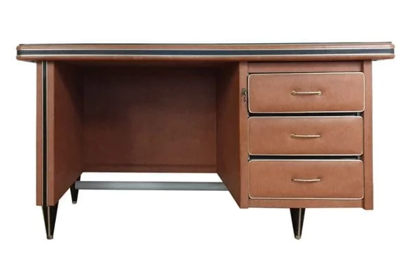 Italian Mid Century Parchment Desk