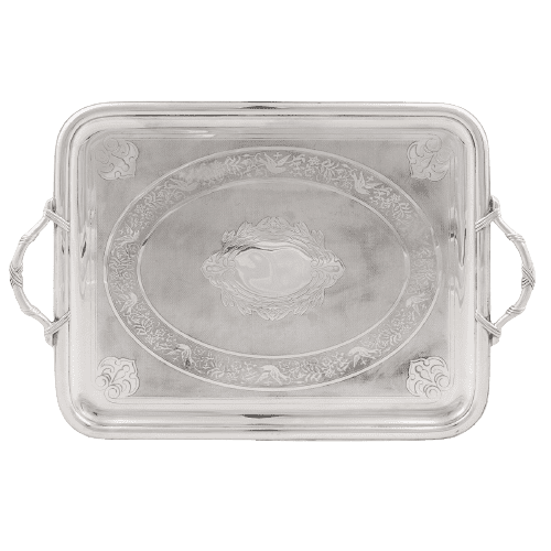 Antique Late 19th Century Silver Plated Tea Tray by Christofle, France