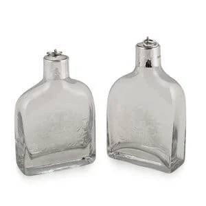 Pair of Silver Mounted Decanters with Heraldic Engraving Hallmarks for London 2007