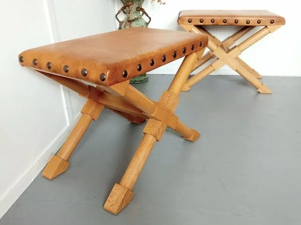 A Pair of stools after Jean Michel Frank - Image 4