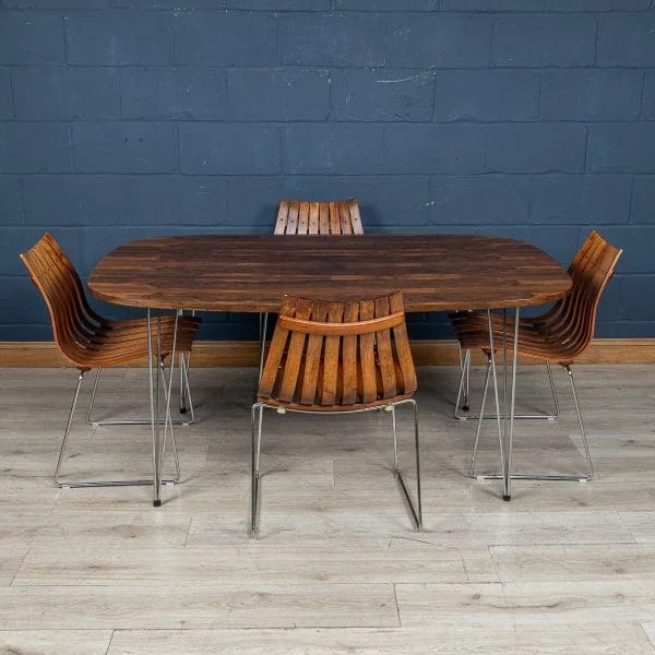 A Rosewood Dining Table and Chairs by Hans Brattrud for Hove Mobler, Norway, 1960s - Image 3