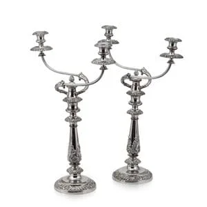 Pair of Old Sheffield Candelabra England circa 1850