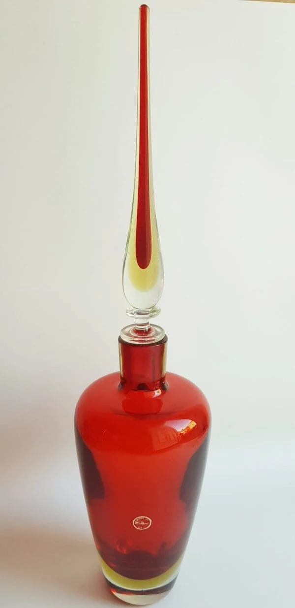 Mid-Century large Murano Glass Sommerso Bottle - Image 2