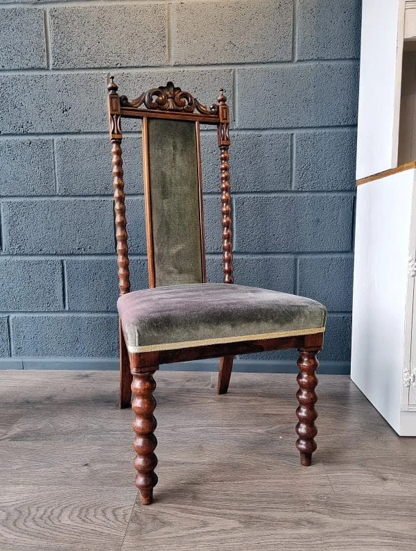 Victorian Walnut Antique Nursing Chair