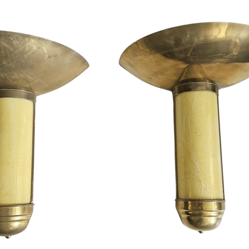 A Pair of Art Deco Odeon Style Uplighter Wall Lights from Casino Cherbourg