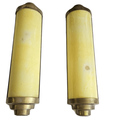 A Pair of French Art Deco Odeon Style Cylinder Wall Lights
