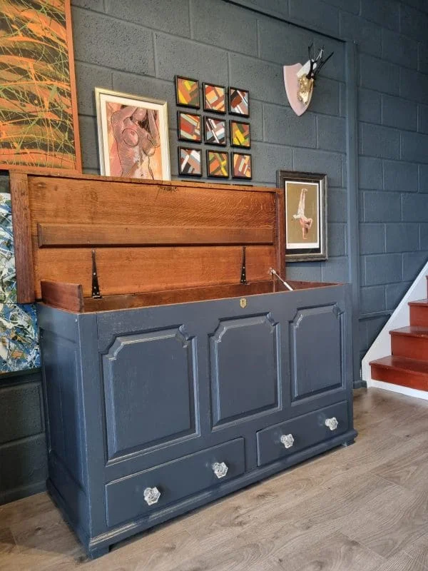 Antique English Oak Georgian Mule Chest/Blanket Box Trunk