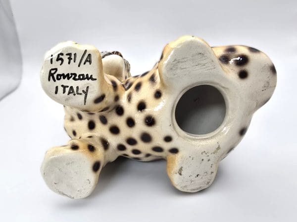 Italian leopard figurine by Ronzan SIGNED collectible snarling