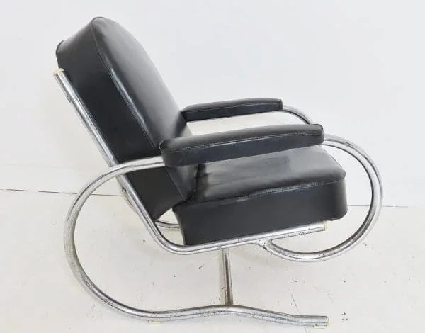 French Art Deco Furniture Lounge Chair Designed By Batistin Spade - Image 2